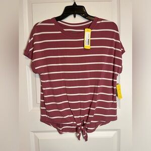 Rumi + Ryder girls dolman front tie T-shirt